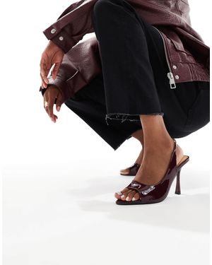 SEQWL Wide Fit Mokka Slingback Peep Toe High Heels - Black