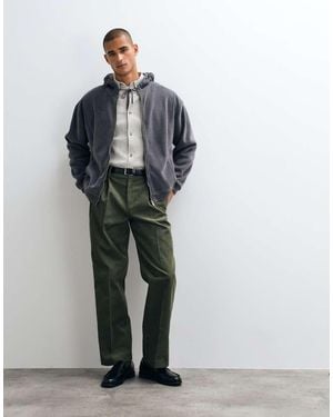 ASOS Tailored Two Tone Corduroy Wide Leg Trousers - Green