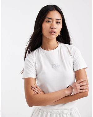 Six Stories Script 'Wifey' Baby Tee - White