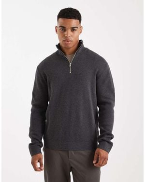 Jack & Jones Premium 1/4 Zip Jumper - Grey