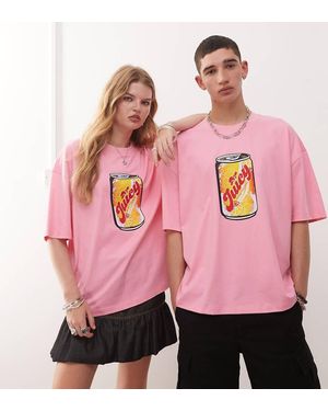 Collusion T-Shirt Met Print Van Frisdrankblikje - Roze