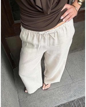 NA-KD Drawstring Linen Trouser - Natural