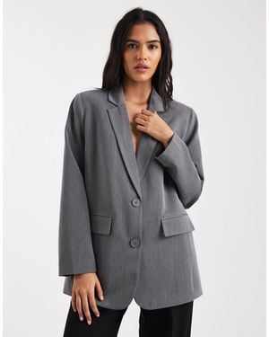 Pieces Oversized Tailored Blazer - Gray