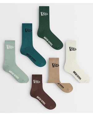 KTZ Pack De 6 Pares De Calcetines De Varios Colores De Caña Alta Con Logo De Bandera De - Verde