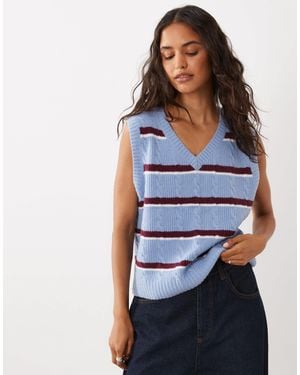 Abercrombie & Fitch Knitted V Neck Vest - Blue