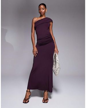 New Look One Shoulder Ruched Midi Dress - Purple