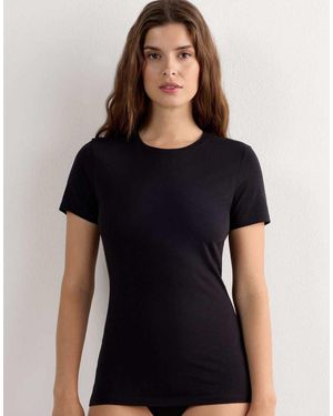 Intimissimi Short-Sleeved Ultrafresh Cotton Top - Black