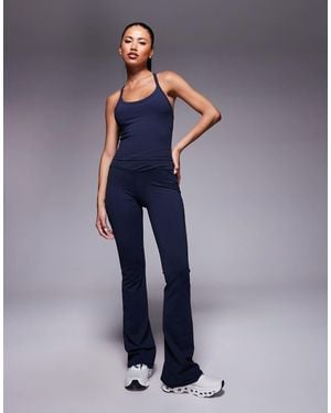 4505 Icon Wrap Waist Slim Kick Yoga legging - Blue