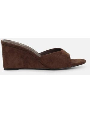 SIMMI Iris Wedge Mules - Brown