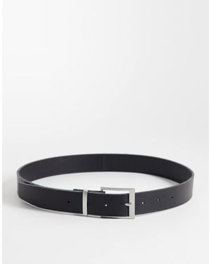Weekday Premium Leather Belt - Grey