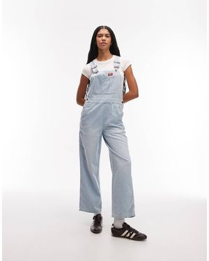 Dickies – locker geschnittene jeans-latzhose - Blau
