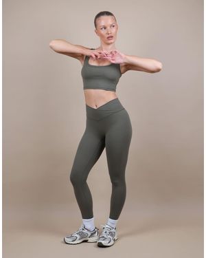 SIMMI V Front Sculpt Ankle Length Leggings - Natural