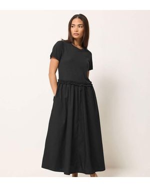 PixieGirl Petite Mixed Ruffle Maxi Dress - Black