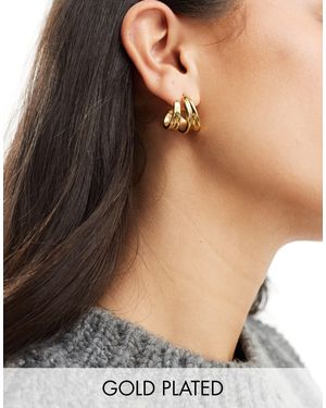 Neck On The Line Margot Twisted Plated Stainless Steel Hoop Earrings - Multicolour