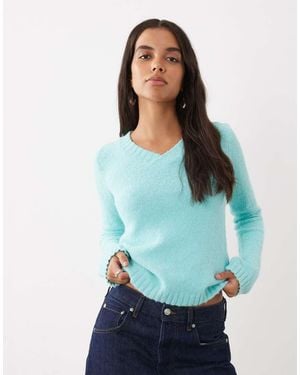 Motel Denisa V Neck Jumper - Blue