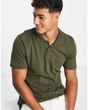 Jack & Jones Essentials Slim Fit Pique Logo Polo - Green