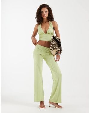 Motel Lolicy Low Waist Trousers - Green