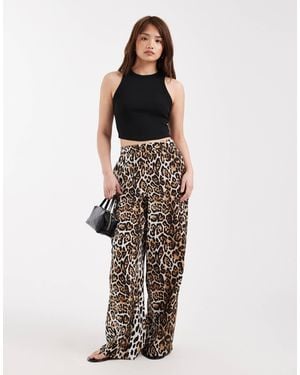 Vero Moda High Waist Wide Leg Trouser - Natural