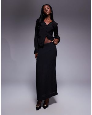 ASOS Sheer Crinkle Co-ord Maxi Skirt - Blue