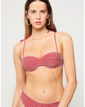 Tezenis Summer Vichy Padded Bandeau Bikini Top - Red
