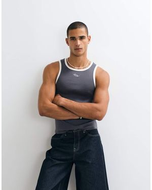 Collusion Tanktop Met Contrasterende Rib - Blauw