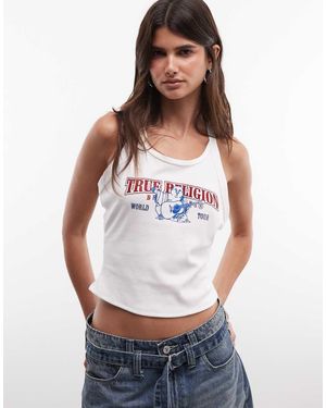 TRUE RELIGION Classic Logo Racerback Tank Top - White