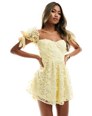 Love Triangle – spitzen-playsuit - Gelb
