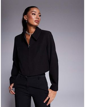 River Island Giacca Nera Con Colletto E Zip - Blu