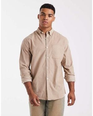 Jack & Jones Camisa Beis Con Bolsillo De Pana De -Neutro