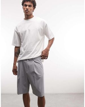 Weekday Uno Loose Fit Tailored Shorts - Grey