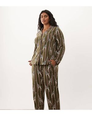 Chelsea Peers Curve Super Soft Button-up Pyjama Set - Green