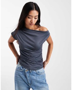 Cotton On Georgie Off Shoulder Top - Blue