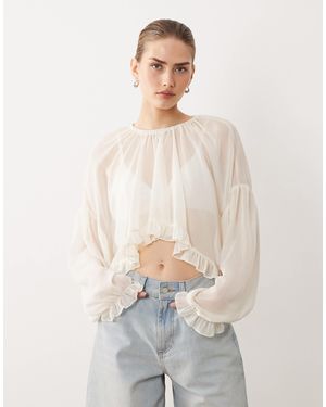 SNDY'S – oberteil aus chiffon - Weiß