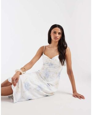 Hollister Twist Bust Slip Midi Dress - White