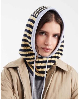 Tommy Hilfiger Berretto Lavorato A Maglia Con Logo Script A Righe Gialle - Giallo