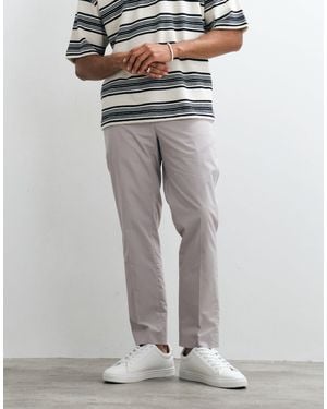 Mango Cotton Rich Tailored Trouser - Gray