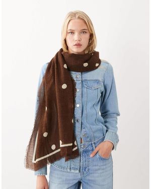 Mango Leichter strickschal mit polka-dot-print - Blau
