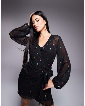 Never Fully Dressed Vienna Multi-colour Metallic Mini Dress - Blue