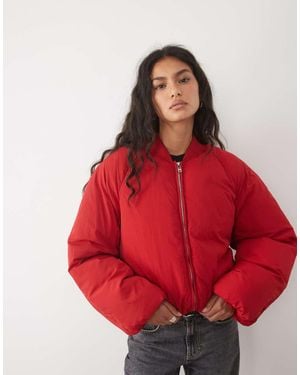 Mango Padded Bomber Jacket - Red