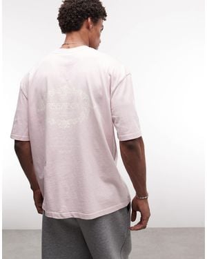 PEGADOR Reine Oversized Graphic T-shirt With Back Print - Pink