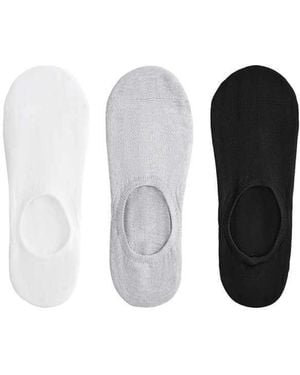 Oysho 3-Pack High-Cut Polyamide Blend Invisible Trainer Socks - Grey