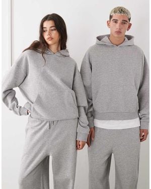 Reclaimed Vintage Unisex Heavyweight Boxy Hoodie - Grey