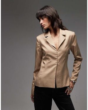 emory park Getailleerde Blazer Met Open Achterkant - Grijs
