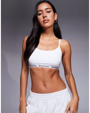 Juicy Couture Brassière à bande griffée - Blanc