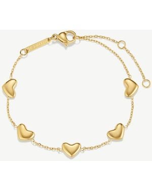 D.Louise Waterproof Bubble Heart Multi Bracelet – Tarnish-Free - Metallic