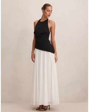 Forever New Halter Neck Contrast Colour Block Midi Dress - Multicolour