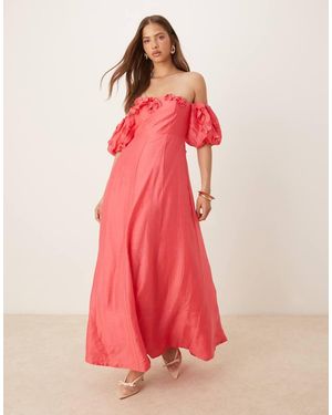 Forever New Floral Applique Midaxi Dress - Red