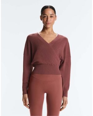 Oysho Wrap Knit Jumper - Red