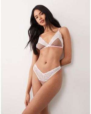 Wild Lovers Solene Lace Lingerie Thong - Natural