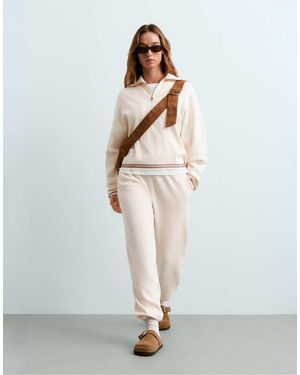 Oysho High-neck Half-zip Jumper - White